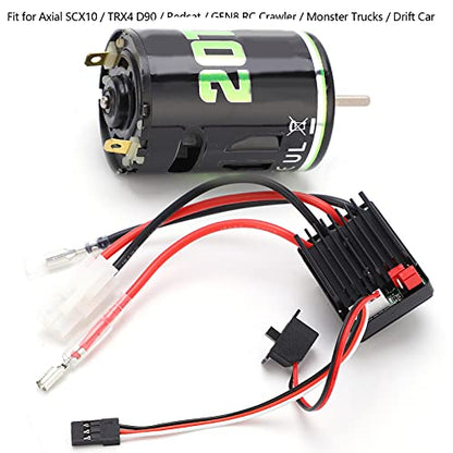 VGEBY RC Motor 540 Brushed Motor 320A ESC Combo Set for SCX10 / TRX4 D90 / / GEN8 RC Crawler - color: 20T