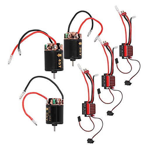 VGEBY 540 Brushed Motor, High Torque RC Car Motor with 360A ESC for 1/10 Scale Model (55T) T-Plug Compatible
