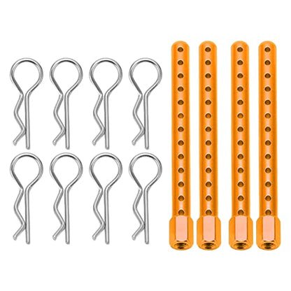 RC Body Post, Adjustable Aluminum Alloy Car Shell Column, High Strength Support Rod for HSP 1/10 RC Cars Off-Road Racing - color: Gold