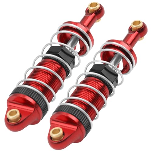 4Pack ShareGoo RC Car Shock Absorbers Metal Shocks Damper Compatible with MJX Hyper Go 14301 14302 14303 1/14 RC Car Upgrades Part (Red) - color: Red