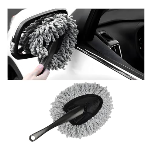 KVAEY Car Dash Duster Brush, Super Soft Microfiber Multi-Functional Car Cleaning Brush, Scratch Free Dash Dusting Tool with a Anti-Skid Handle for Vehicle Home Kitchen Cleaning (Gray) - color: Gray