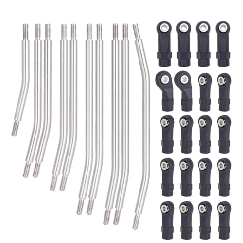 RC Models Parts For Axial For SCX10 II 1/10 90046 313/324mm Metal RC Crawler Car RC Links Upper Lower Linkage For Chassis Link Set With Plastic Rod Ends(313mm) - size: 313mm