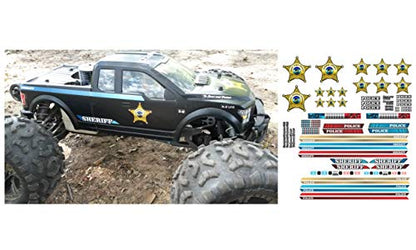 RC Car Truck Decals Stickers - Sheriff - Choose from 2 Set Styles 1/10 1/8 Scale (Modern Style Set) - color: Modern Style Set