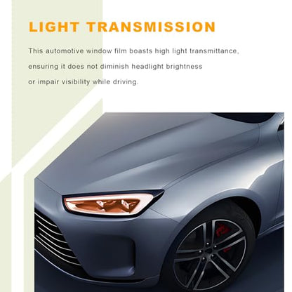 Car Headlight Vinyl Film, 48"×11.8" Self-Adhesive Car Headlight Tint Sticker with Squeegee & Cutter, Waterproof Wrap Film Roll for Vehicle Headlights Taillights Fog Lights (Orange) - color: Orange