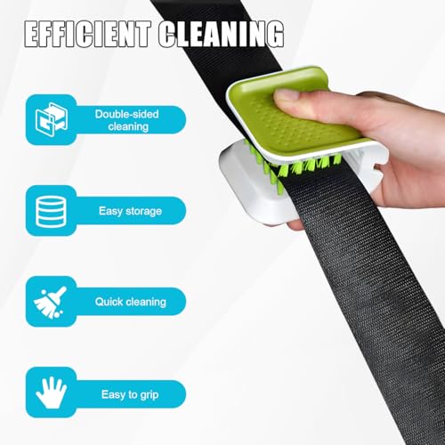 Car Seat Belt Cleaning Brush, U-Shaped Double Sided Bristle Scrubber Tool, Multifunctional Foldable Closed Safety Belt Washing Brush for Seatbelts Chopsticks Forks Knives Spoons (1 PCS) - color: 1 PCS