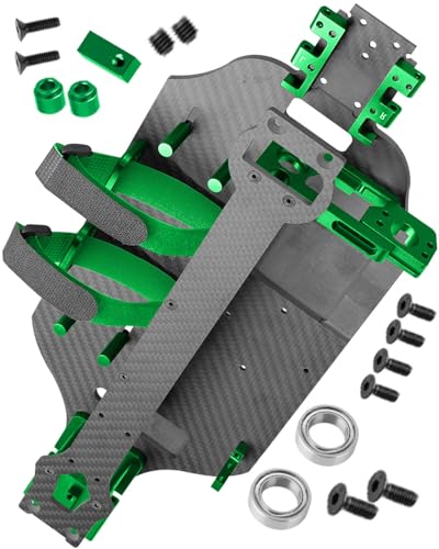 RC Upgrades Parts for 1/10 F0rd F15O Rapt0r R 101076-4,RC Carbon Fibre Chassis Protect Armor Skid Plate Guard Hops Up,Green - color: Green（for 1/10）
