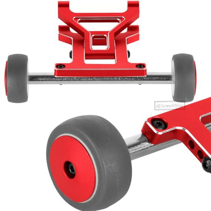 RC Aluminium Wheelie Bar Set & Wing Mount Upgrades Part for 1/10 KRATON 4X4 4S V2 BLX,Outcast 4X4 4S V2 BLX,Alloy Rear Wing Mount Stand Up Wheel Hops Up,Replace ARA320613,ARA320631,Red - color: Red(1 Set)