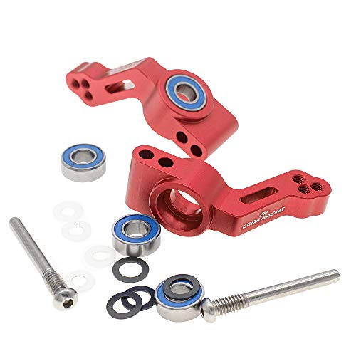 RC Alloy Rear Stub Axle Carriers for Traxxas 1/10 2WD Slash, Stampede, Rustler, Bandit-Replaces Part 3752(Pair) - color: Red