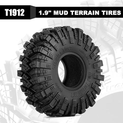 INJORA 1.9 S5 Kraken Claw Mud Terrain Tires for SCX10 1/10 RC Crawler Car