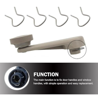10 PCS Car Window Crank Handle Retainer Clips, Window Handle Metal Retaining Clips Assortment, Universal for Most Cars (Silver) - size: 10 PCS