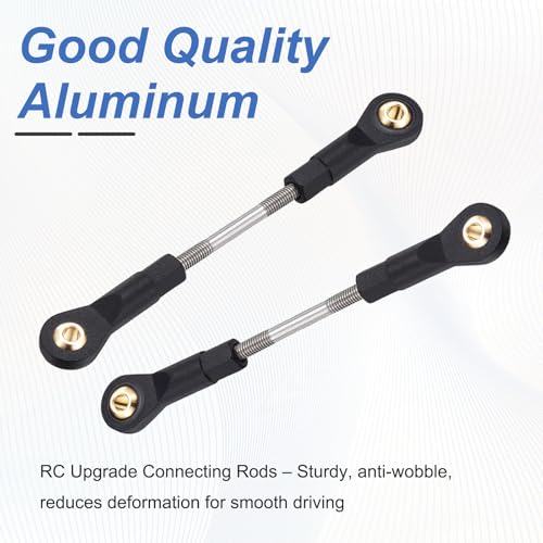 MECCANIXITY 2Pcs Adjustable Turnbuckles Camber Links, 69-79mm Turnbuckle Rod Steering Servo Linkage with M3 Ball Head Rod Ends for RC Car Replace Parts DIY - size: 69-79mm