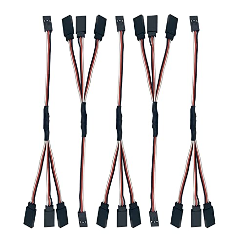 5pcs JR Y Connector Servo Extension Cable 3 Pin JR Plug Splitters 1 Male to 3 Female Servo Y Extension Connector for RC Models Cars Plane Helicopter Drone - style: 1 Male to 3 Female
