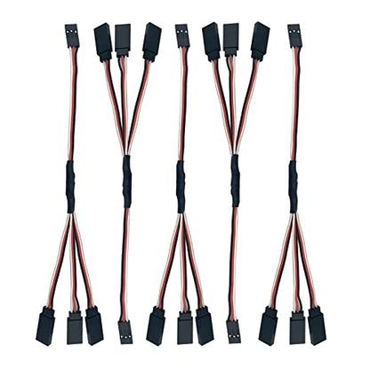 5pcs JR Y Connector Servo Extension Cable 3 Pin JR Plug Splitters 1 Male to 3 Female Servo Y Extension Connector for RC Models Cars Plane Helicopter Drone - style: 1 Male to 3 Female