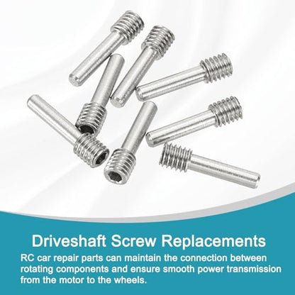 MECCANIXITY 8 Pack Driveshaft Screw Pins, M4x15x4.5mm Universal Stainless Steel Drive Shaft Screw Pins, RC Car Repair Parts for Electric Car/Truck Replacement - size: M4x15x4.5mm