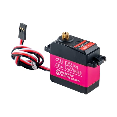 2Pcs 270° DS3225 25KG Digital Servo High Torque Waterproof Full Metal Gear RC DS Servo Motor with 25T Servo Horn for Baja Car RC Robotic Arm 1/8 1/10 1/12 Scale Crawler Truck Boat (Angle 270 Degree)