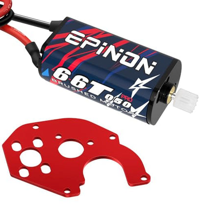 050 66T Brushed Motor & Metal Mount for SCX24 | For Bronco C10 JLU Gladiator Deadbolt B17 Upgrade - size: 66T