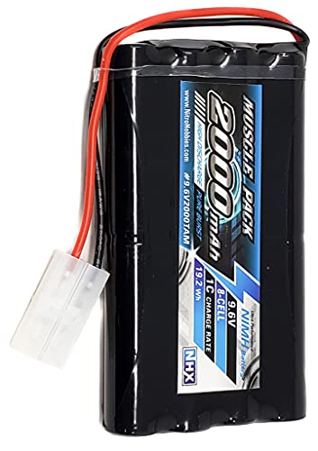 NHX Muscle Pack 9.6V 2000mAh 8-Cell Nimh Flat Battery w/Tamiya Connector