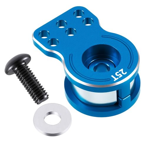 MORLORDY Adjustable 25T RC Servo Saver Aluminum Unloading Servo Arm for 1/12 Tamiya Lunch Box CW-01 Chassis Midnight Pumpkin RC Truck Upgrade Parts (Blue) - color: Blue