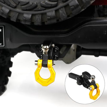 Metal RC Crawler Trailer Hook Tow Hitch, Trailer Hitch Receiver for 1/10 RC Crawler Traxxas TRX4 Axial SCX10 Rear Bumper Parts (Yellow) - color: Yellow
