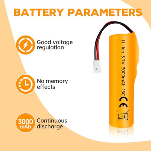 sea jump 2PCS 3.7V 3000mAh Li-ion Battery with Molex Plug and USB Charging Cable for RC Engineering Vehicles Drifting Vehicles Trucks Off-Road Cehicles RC High-Speed Climbing Racing Cars RC Boats