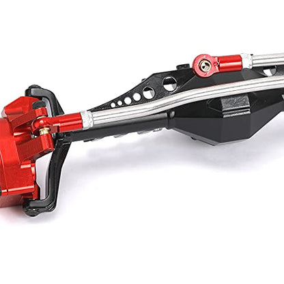 1/10 RC Car Aluminum Alloy Front Portal Axle Assemble for Capra 1.9 UTB AXI03004 RC Crawler Upgrades (Red&Black) - color: Red&black