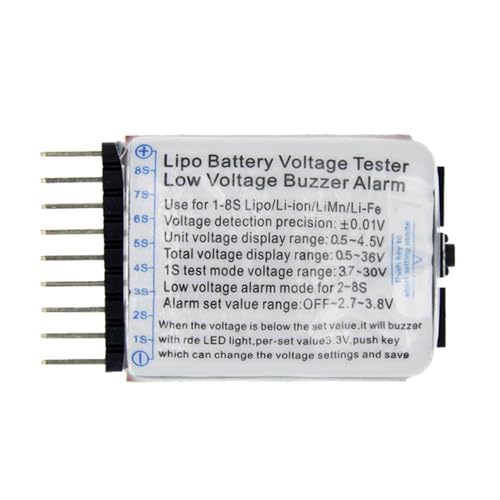 1-8S Lipo/Li-ion/Fe RC Helicopter Airplane Boat etc Voltage 2 IN1 Tester Low Voltage Buzzer Alarm