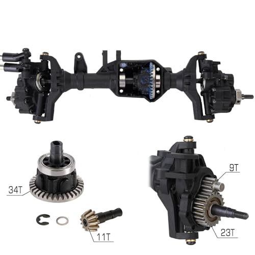 RC Complete Axle for TRX-4 1/10 RC Crawler Car Upgrade Parts rc Front Rear Axle Set Portal Assembly(Rear Axle) - size: Rear Axle