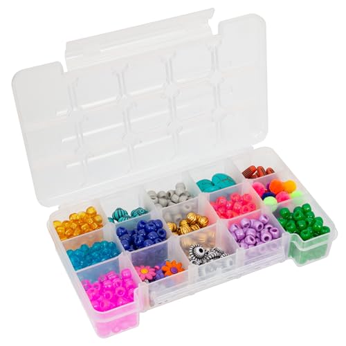 Akro-Mils 05705 Plastic Portable Parts Storage Case for Hardware and Crafts with Hinged Lid and 4 Adjustable Dividers, (8-3/8-Inch x 5-Inch x 1-5/8-Inch), Small, Clear - size: Small, style: 1-Pack