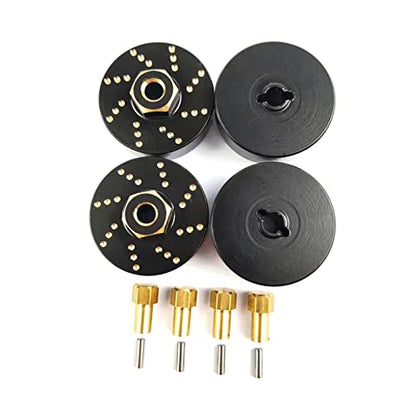 4pcs 13g Brass Wheel Weights with 7mm Wheel Hex Hub Extended Wheel Hubs Adapter for Axial SCX24 AXI90081 AXI00001 AXI00002 AXI00005 AXI00006 Upgrades 1/24 RC Crawler Car (Black)