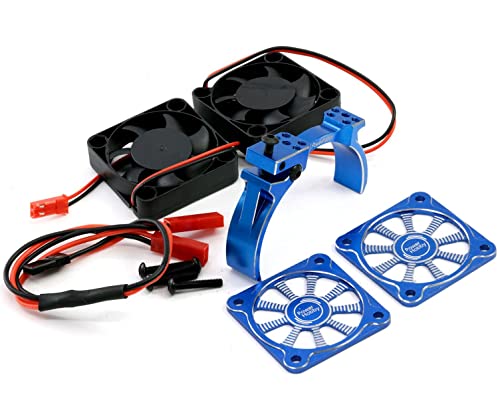 Powerhobby Aluminum Heatsink 1/5 Dual High Speed Cooling Fans w/Covers (Blue) - color: Blue