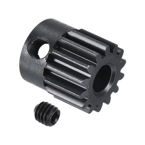 MECCANIXITY RC 32P Hardened Pinion Gear 5mm Shaft 14T Motor Gears Carbon Steel for RC Car Boat Drone - style: 14T