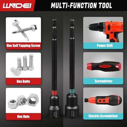 21-Piece Magnetic Nut Driver Set - SAE (1/4" to 9/16") & Metric (5mm to 15mm) Nut Driver Set with Non-Slip Grip Handle - Upgrade Cr-V Magnetic Socket set for Secure Fastening in Tight Spaces - size: 21pcs Nut Driver Set with Storage box
