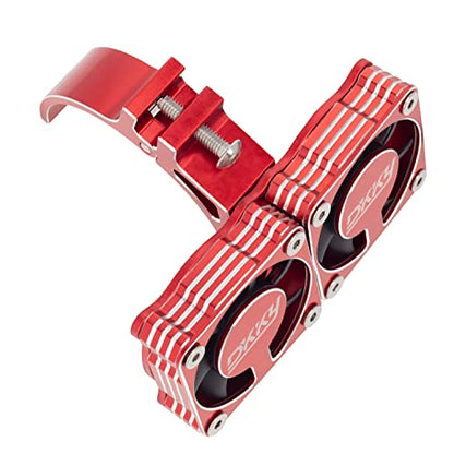 DKKY RC Motor Cooling Fan Heatsink 47-51mm Adjustable 15000 RPM for 1/5 1/8 ARRMA Infraction, Felony, Limitless and Axial 1717 4985 Motor, Red - color: Red