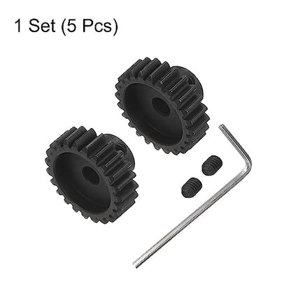 HARFINGTON Mod 1 M1 Pinion Motor Gear Set 2pcs 23T 24T Fit 5mm RC Motor Shaft M1 Pitch Gears for RC Car, with Hex Key - style: 23T 24T