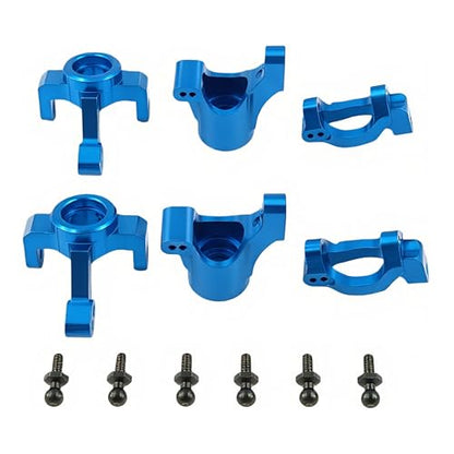 Steering Blocks & Caster C-Hubs Set for LaTrax Teton Rally RC Car (Blue) | Aluminum,Knuckle,C-Cup,Stub Axle Carrier,1/18,Desert Prerunner,Upgrade Parts,7532 Compatible,7552X Compatible - color: Blue