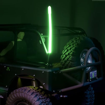 1/10 RC Car Light,LED Light Bar, Taillight,Flexible Strip Tube Whip Light,Antenna Lights for 1/8 Tamiya Losi HPI Rustler Axial TRX4 SCX10 Car Truck Crawler Upgrade Parts (Green) - color: Green
