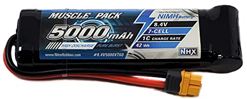 NHX Muscle Pack 8.4V 5000mAh 7-Cell Nimh Battery w/ XT60 Connector