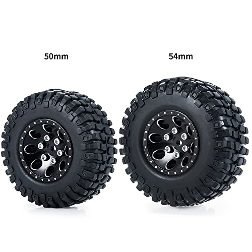 RC-Hub 4PCS 1.0" Crawler Tires Micro Rubber Tires for 1/24 Axial SCX24 90081 AXI00001 AXI00002 AXI00005 AXI00006 RC Crawler Car (54mm) - color: 54mm