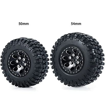 RC-Hub 4PCS 1.0" Crawler Tires Micro Rubber Tires for 1/24 Axial SCX24 90081 AXI00001 AXI00002 AXI00005 AXI00006 RC Crawler Car (54mm) - color: 54mm