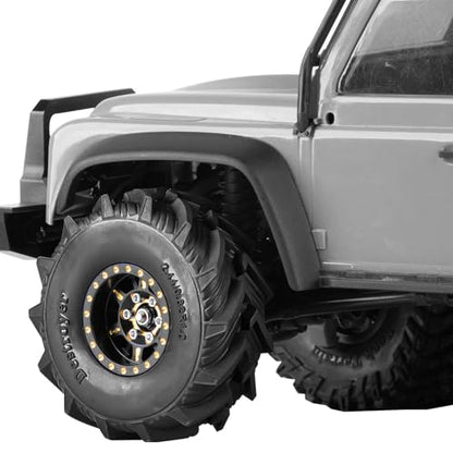 RC Full Brass 1.0in Beadlock RC Wheel RC Tires for 1/18 1/24 Trx4m Axial SCX24 RC Crawler, 1.0“RC Metal Wheel Hub Rim RC Truck Tires 4pcs