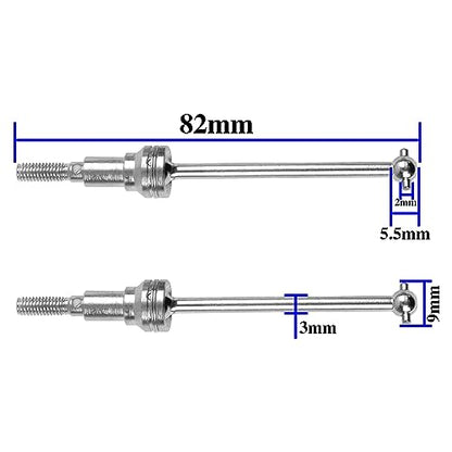 2Pcs Vgoohobby Steel Drive Shaft Joint CVD Driveshaft Dogbone w/Lock Nut Compatible with MJX H16 16207 16208 16209 1/16 RC Car