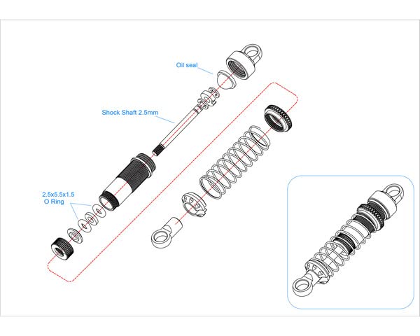 Hot Racing TRXM51DP08 Threaded Aluminum Shocks Full Set TRX4-M