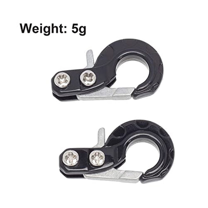 RC Crawler Winch Hooks, Metal Trailer Tow Hook for 1/10 RC Car SCX10 Tamiya CC01 D90 D110 TF2 TRX4 Accessories (Black) - color: Black