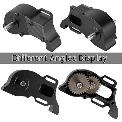 RC LCG Transmission Gearboxes Upgrades Part for 1/10 SCX10 SCX10 II 90046 90047 RC Crawler Car,Aluminum Alloy Gearbox Transmission Hop Ups,Black - color: Black - (Upgrades)