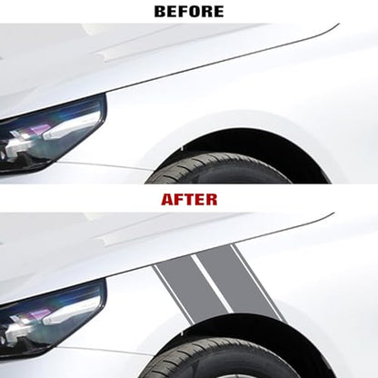 x xotic tech Fender Stripes Hash Marks KK Vinyl Decal Universal for Car Truck Sticker Racing Stripe 11"x23" (Gray) - color: Gray