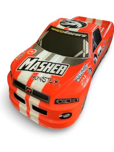1/10 Scale RC Painted Drift Racing Touring Off-Road Car Body Shell for Monster Truck Neon Orange 260mm