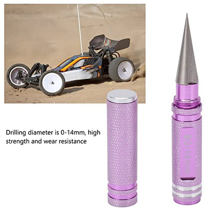 0-14mm Universal RC Reamer Hole Puncher with Aluminum Handle, Curved Scissor Drills Set for RC Car Truck Tank Drone Body Shell Mounting (Purple) - color: Purple