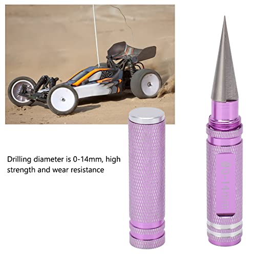 0-14mm Universal RC Reamer Hole Puncher with Curved Scissors and Sleeve, Adjustable Drill Set for RC Car Body Shell, Drone, Tank, Boat, Airplane (Purple) - color: Purple