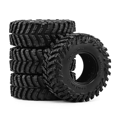 4PCS 1.3" Rubber Tire All Terrain Wheel Tyre with Foam Inserts for 1/12 1/14 1/18 1/24 Crawler Car for TRX4M SCX24 AX24 FCX24 FMS 1/24 Micro 1.0inch Beadlock Upgrade Parts (72x28MM) - color: 72x28mm
