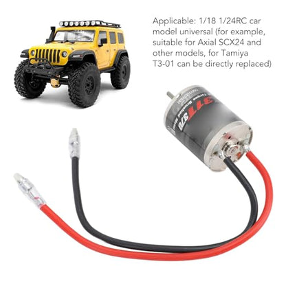 RC 370 Brushed Motor, 31T Speed High Torque Low Noise RC 370 Water Proof Universal Motor forAxialSCX24 1/18 1/24 Remote Control Car Upgrade